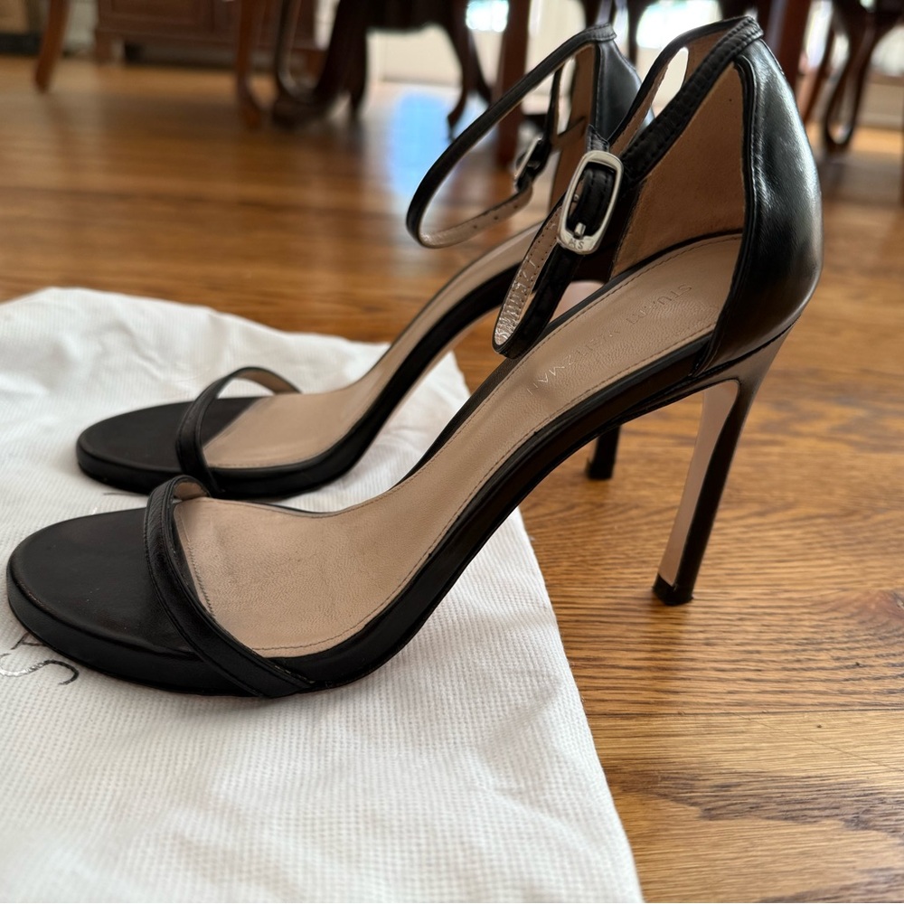 Stuart Weitzman Black Strappy Heels - Picture 3 of 5